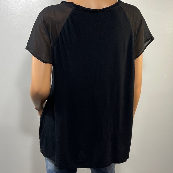 *Forever 21 Women's Black Round Neck Short Sleeve Top Size 18 - Picture 7 of 8